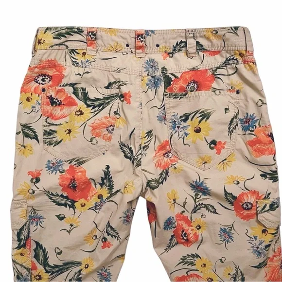 Anthropologie Hei Hei Sundrop Floral Cotton Cropped Cargo Pants Women’s Size 8 - Picture 5 of 8